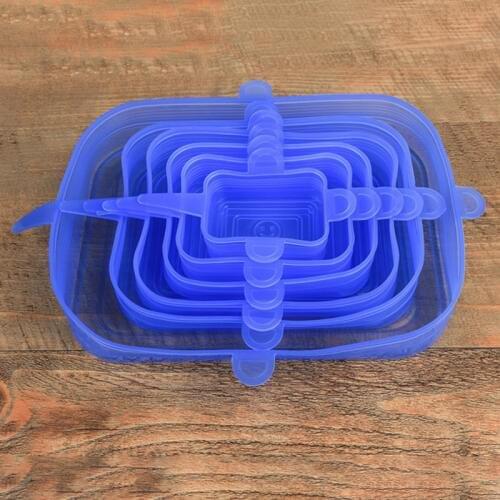 6pcs Silicone Stretch Lids Reusable Food Cover Kitchen Universal Silicone Bowl Pot Lid Microwave Cover Adaptable Silicone Caps