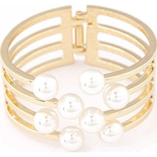 African Bold Women Jewelry Exaggerated Style Jewelry Charm Women Birthday Party Gift Bracelet for Women Pearl Jewelry