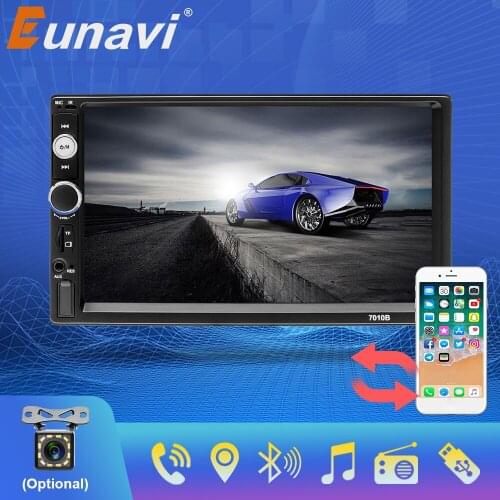 Eunavi 2 din Car Radio 7" HD Autoradio Multimedia Player 2DIN Touch Screen Auto audio Car Stereo MP5 Bluetooth USB TF FM Camera