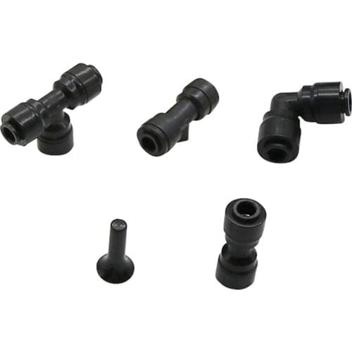 1/4" Push-in Quick Connector Slip Lock Garden Water Connector Tee/Elbow/Straight End Plug type Misting System Couplings 20 Pcs