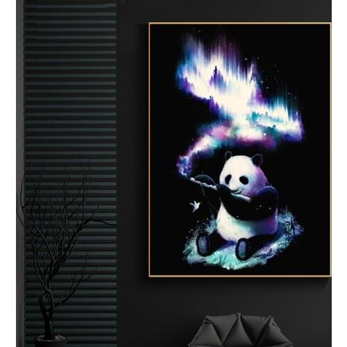 Baby Room Panda Animal Canvas Posters and Prints on Canvas Painting Cute Panda Wall Art Picture for Kids Room Nursery Decor