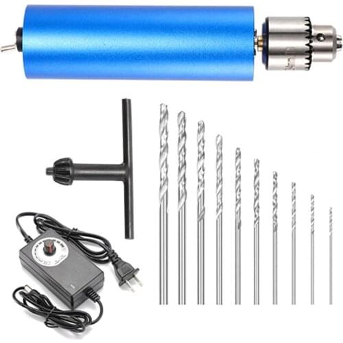 2021 13Pcs/Set Mini Electric Hand Drill Handheld Adjustable Power Tools Multi-functional Micro Electric Drill for DIY Crafts