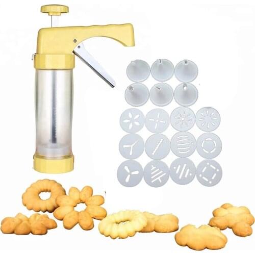 DIY Baking Tools Plastic Cookie Maker Press Set Kit With 16 Tips Baking Tools