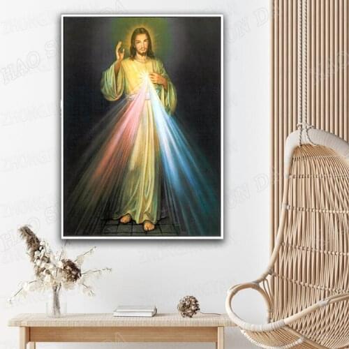 Jesus Light Canvas Painting Wall Art Nordic Decoration Home Modern Poster For Living Room framed Print Pictures