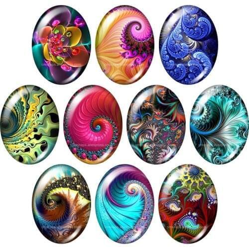 Colorful Rotating Patterns beauty Oval 13x18mm/18x25mm/30x40mm mixed photo glass cabochon demo flat back Jewelry findings