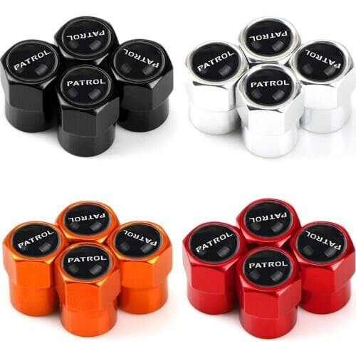 4pcs Car Styling Wheel Tire Covered Car Truck universal Tyre Valve Cap Dustproof 6 colors For Nissan Patrol Y62 2013-2017