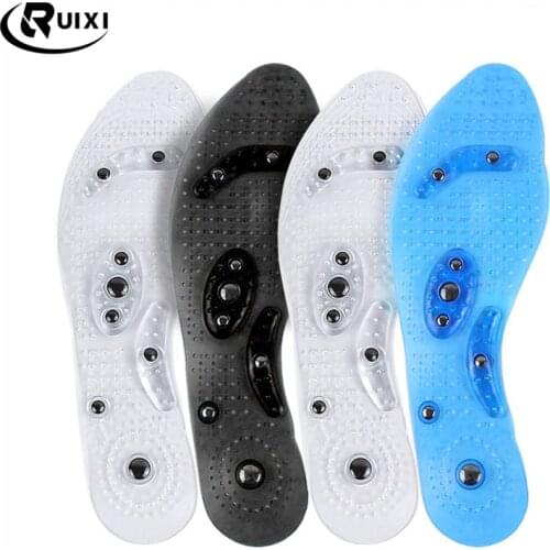 Unisex Magnetic Massage Insoles Foot Acupressure Shoe Pads Therapy Slimming Insoles for Weight Loss Transparent