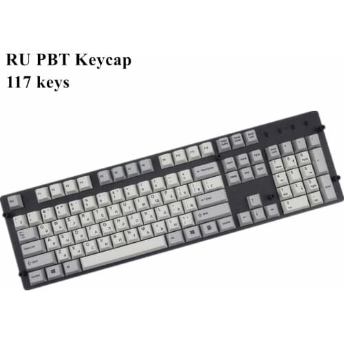 Pbt keycap mechanical keyboard keycaps 117 keys cherry profile hot sublimation black Font russain