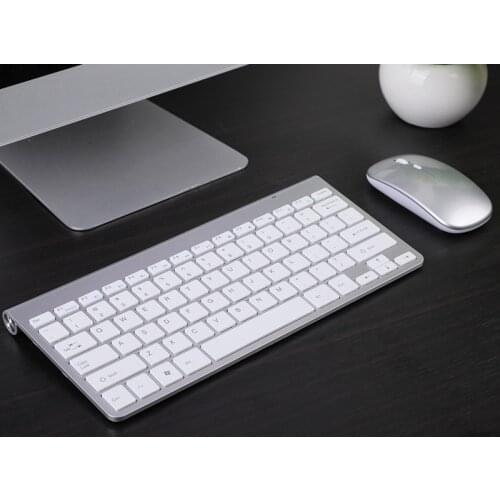 Mini Wireless Rechargeable Keyboard And Mouse Set Waterproof 2.4G For Mac Apple PC Computer