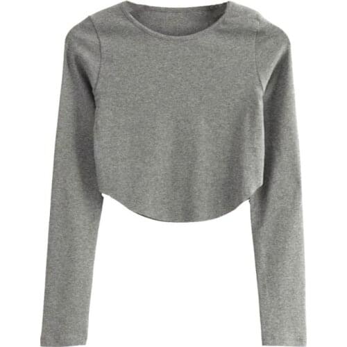 Женские однотонные футболки Momoluna China At AliExpress