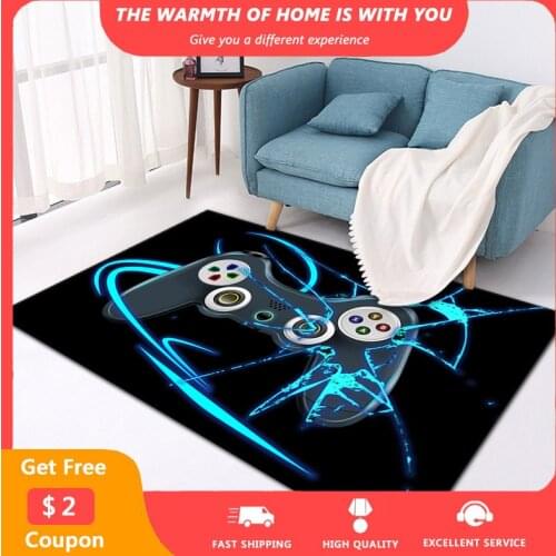 Cartoon Gamepad Carpets Cartoon Kid Playing Rugs Non-slip Washable Carpet in the Nursery Rectangle Parlor Floor Rug Wholesale