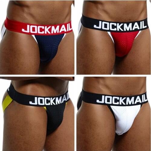 4-PACK cSexy Mens Underwear Jockstrap Mesh Breathable Bikini G-strings Men Thong Cuecas Male Panties Briefs Gay Underwear