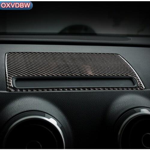 Car Interior Carbon Fiber Central Control Navigation Screen Decor Sticker Cover Car Styling For Audi A3 S3 2014-2018 Accessories