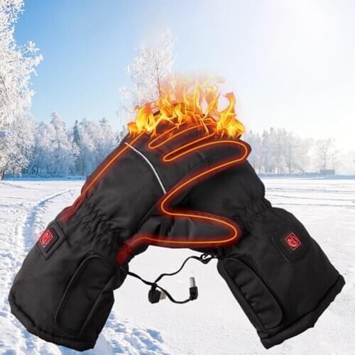 Electric heated gloves temperature regulation with safe rechargeable lithium battery for riding skiing warm in winter