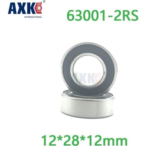 Axk 10pcs Excavator Bearing 63001 2rs 63001-2rs 12x28x12mm 12*28*12mm Double Shielded Deep Ball Bearings Large Breadth
