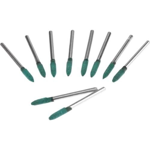 DRELD 10Pcs Dremel Accessories 4mm Rubber Grinding Head Metal Surface Mould Buffing Polishing Wheel for Rotary Tool 3mm Shank