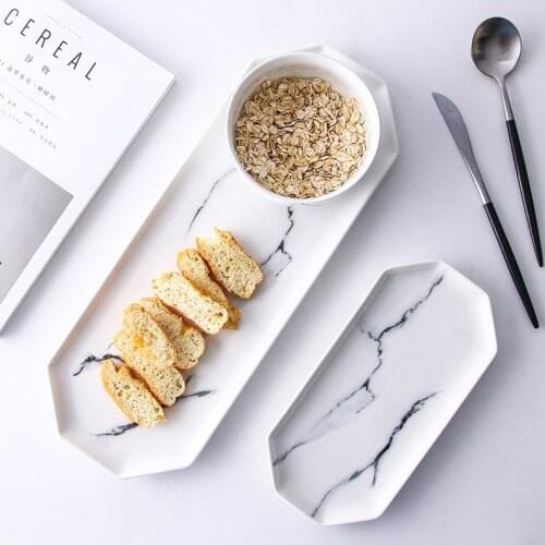 Japanese marbling creative plate and air-cooled dish plate Western steak plate household fruit plate breakfast plate