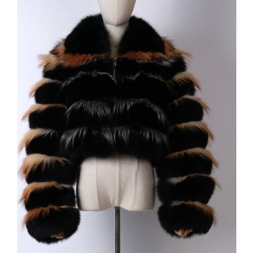 New Arrival Ladies Real Fox fur Jacket Long Sleeve Women Natural Fur Jacket