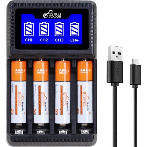 AA Battery Charger for AA 1.2V 2800mAh Rechargeable Ni-MH Battery 1100mAh AAA Baterias for Camera Flashlight