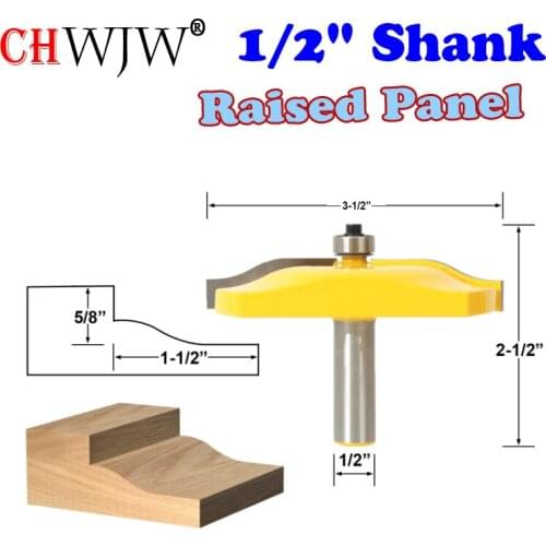 1pc 1/2" Shank Raised Panel Router Bit - Ogee Door - Large 3-1/2" Diameter Woodworking cutter Tenon Cutter for Woodworking Tools