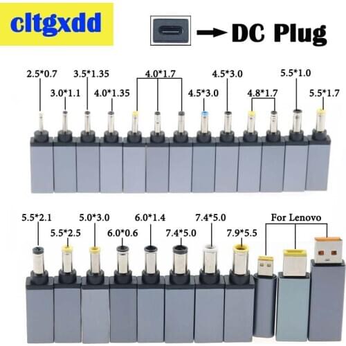 1pc USB Type C to DC Power Adapter Plug Converter Laptop charging connector For Lenovo Asus HP Notebook Samsung Notebook