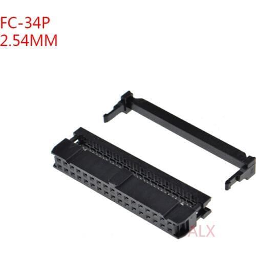 10PCS FC-34p IDC SOCKET pitch 2.54MM JTAG ISP PLUG CONNECTOR DOUBLE ROW FEMALE 2x17PIN 34PIN 34P FOR IDC BOX HEADER for cable