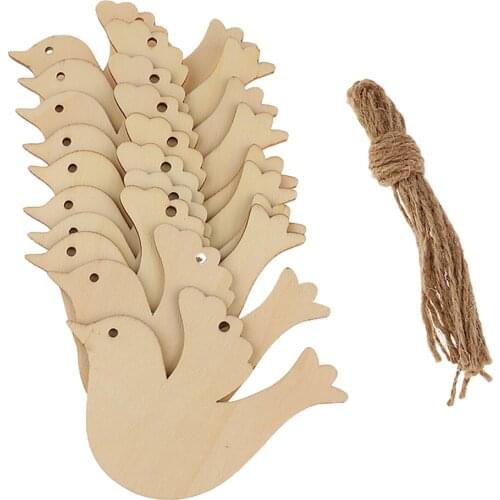 10x Wooden Christmas Bird Wooden Clip Hanging Decor Xmas Tree Hanging Ornament Gift