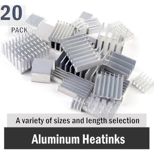 20 Pcs/Lot Gdstime Extruded Aluminum Heatsink Routing PCU Radiator DIY Electronic Cooling StripThermal Block Transistor IC Chip
