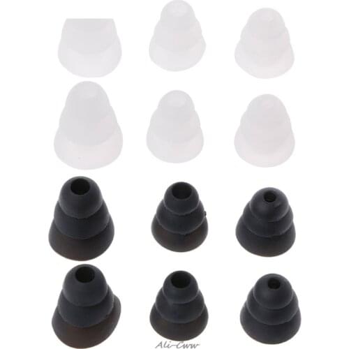 3 Pairs/ 1 Set S/M/L Three-Layer Silicone Replacement Ear Tips Earbuds For In-Ear Earphone Mini Earpiece Ear Tips