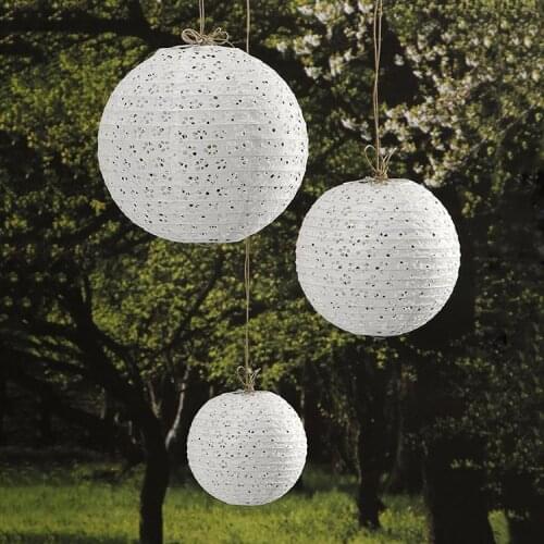 5pcs/lot 4-16''(10-40cm) White Round Hollow Out Paper Lanterns for Wedding Birthday Party Decor Chinese Hanging Paper Lamp Ball