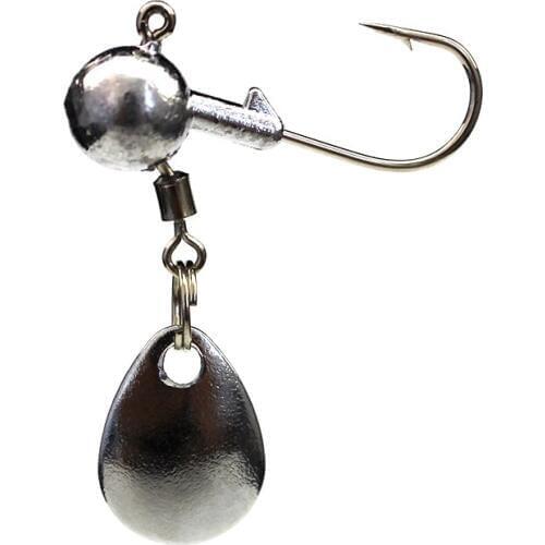 5Pcs Sharped 2g 4g Lead jig Head Hook Jigging Bait Fishing Hook with Spoon Spinner Bait Swivel Carp Fishing anzol para Pesca