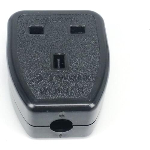 13A 250V UK British Standard Female Socket Power Adaptor Detachable Power Cord Cable Connector Socket White/Black