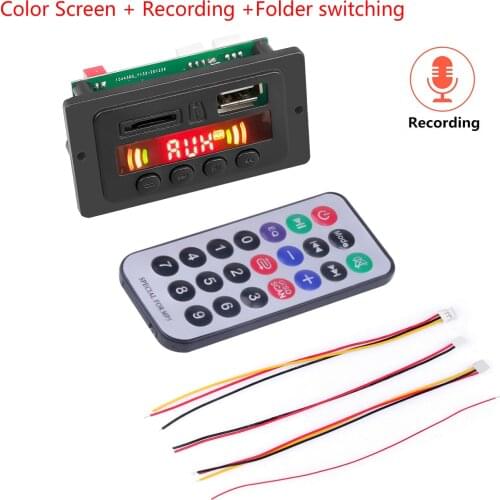 Recording Car Audio MP3 Decoder Board 12V 18V WMA USB TF FM Radio Module Wireless Bluetooth 5.0 MP3 Player with Remote Control