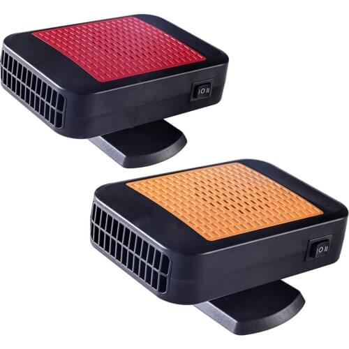 Car Heater 2-in-1 12V/24V Portable Car Heating Fan 360-degree Rotating Portable Defrost Demister Cooling Fan Window Heater