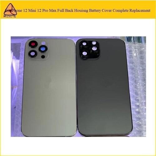 1PC Full Parts Housing Case For iPhone 12 Back Battery Cover Rear Door Middle Frame Body Chassis Assembly Complete Flex Cable