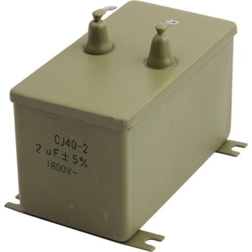 CJ40-2 CJ41 0.47uF 1uF 2uF 4uF 6uF 630V 1000V 1600V 2000V 5% Solder Lug Leads Metalized Paper in Oil Capacitor