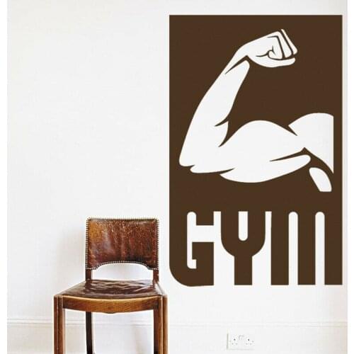 Gym Sticker Decorative Vinyl Wall Stickers Muscle Sport Gym Sports Wall Decal Art Mural LX357