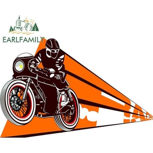 EARLFAMILY 13cm x 8.9cm for Motorcycle Caferacer Car Sticker Waterproof Decal DIY Vinyl Car Wrap Occlusion Scratch Decoration