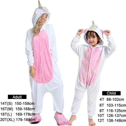 Kigurumi Onesie Kids Pijamas Unicorn Pajamas for Boys Girls Winter Animal Panda Pyjamas Women Sleepwear for Teen 4 6 8 10 Years