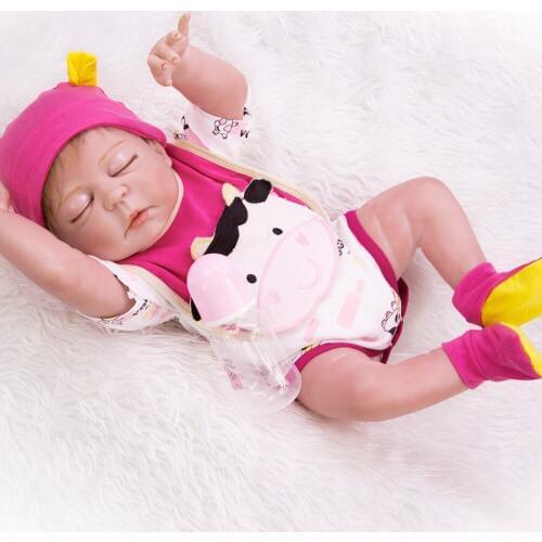 23"57cm NPK bebes reborn full body silicone reborn baby dolls real sleeping girl new born baby dolls for child gift toys bonecas