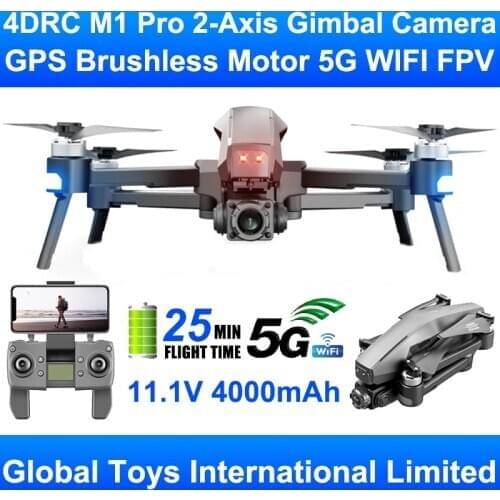 New 4DRC M1 Pro 2-Axis Gimbal Professional 4K HD Camera Brushless Motor GPS 5G WIFI FPV RC Drone Quadcopter 2KM Flight Distance