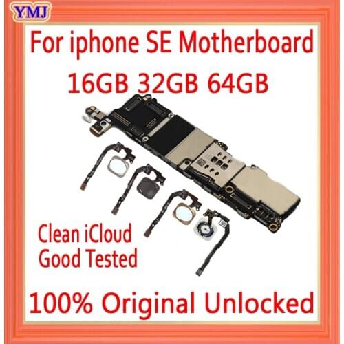 16GB /32GB /64GB for iphone SE Motherboard with Touch ID/Without Touch ID,Plate Original unlocked for iphone 5SE SE Logic board