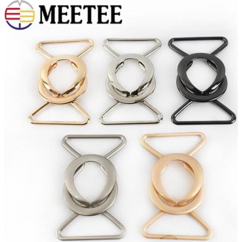 Meetee 2/5pcs ID23/31/40mm Metal Buttons Coat Belt Combined Buckles for Garment Bags Button Sewing Craft Supplies Accessories