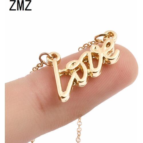 ZMZ 10pcs/lot 2018 Europe/US fashion love letter pendant lovely English word necklace gift for mom/girlfriend party jewelry