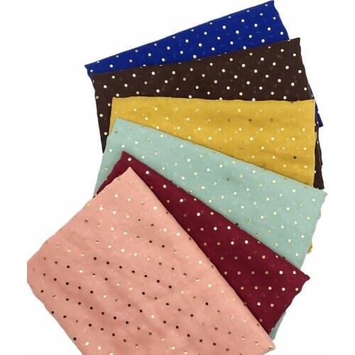 Fashion Gold Foil Polka Dot Muslim Hijab Headwrap Women Headwear Scarf Viscose Cotton Shawl Glitter Islam Headscarf Lightweight