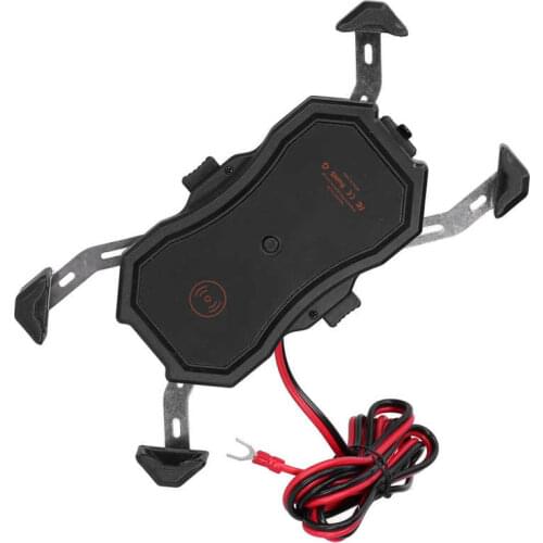 Motorcycle Cellphone Holder GPS Support USB+Wireless Charging Handlebar+Rearview Mirror Mount Smartphone Stand Universal QC3.0