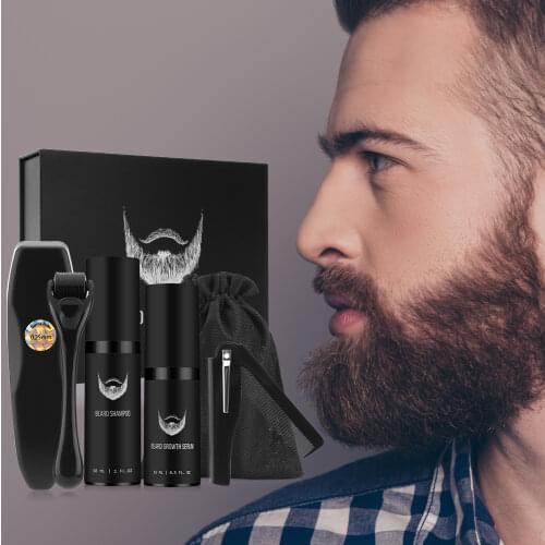 Beard Growth Kit Hair Growth Enhancer Thicker Oil Nourishing Leave-in Conditioner Beard Grow Set with Beard Growth roller