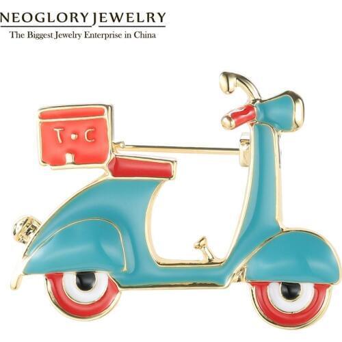 Neoglory2020New Design Cute Motorcycle Cartoon Brooch High Quality Enamel Pin for Coat Jacket Shirt Pins Jewelry Gift For Girl