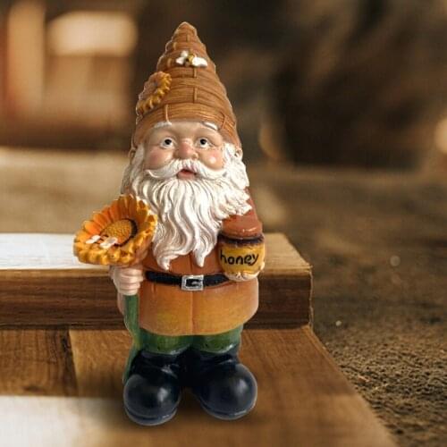 Sunflower Honey Gnome Dwarf Ornaments Resin Statue Garden Statues Decoration Best Gift Decoration Crafts Ornaments Figurines