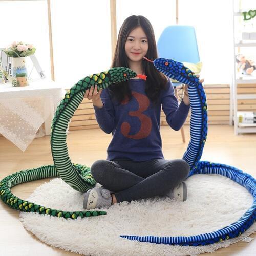 PUNIDAMAN Giant Simulation Snake Cloth Toy Soft Stuffed Dolls Birthday Gifts Baby Funny Plush Toy long 280cm Snake Plush Toy